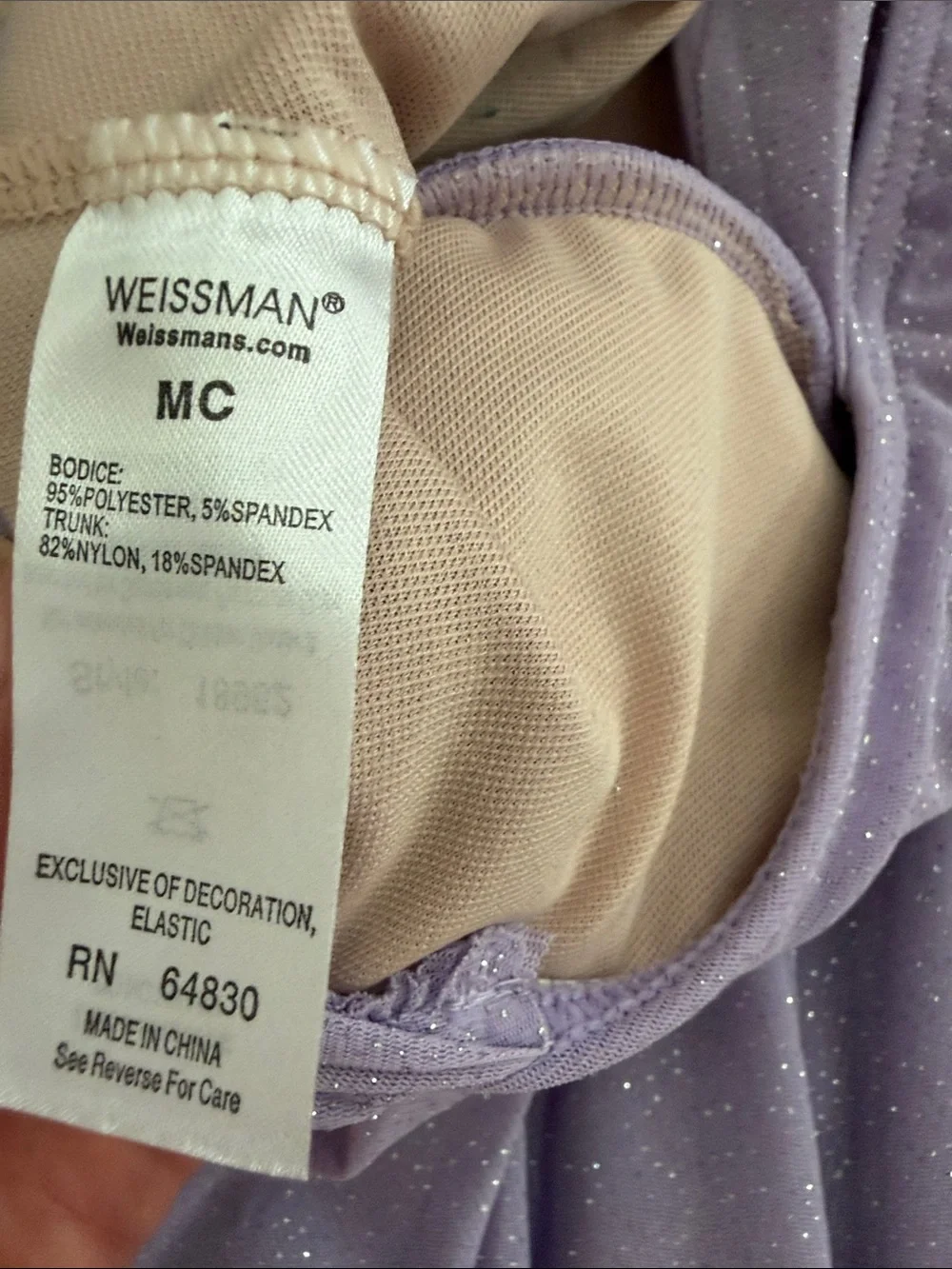 Weissman MC medium child - Elegant Lavender Chiffon dance costume